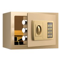 臻远ZY-NW-BXGS-01全钢实心保险柜办公家用防盗保险箱20cm金色电子款