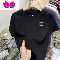 七斓欧洲站春装短袖T恤女2023新款宽松休闲百搭圆领打底衫上衣潮