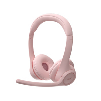 罗技(Logitech)Zone 300无线蓝牙耳机麦克风 头戴式耳机降噪麦克风 视频会议培训办公网课话务耳麦 粉色