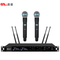 启诺 无线真分集麦克风 一拖二会议手持话筒 QN-MW2200E 套