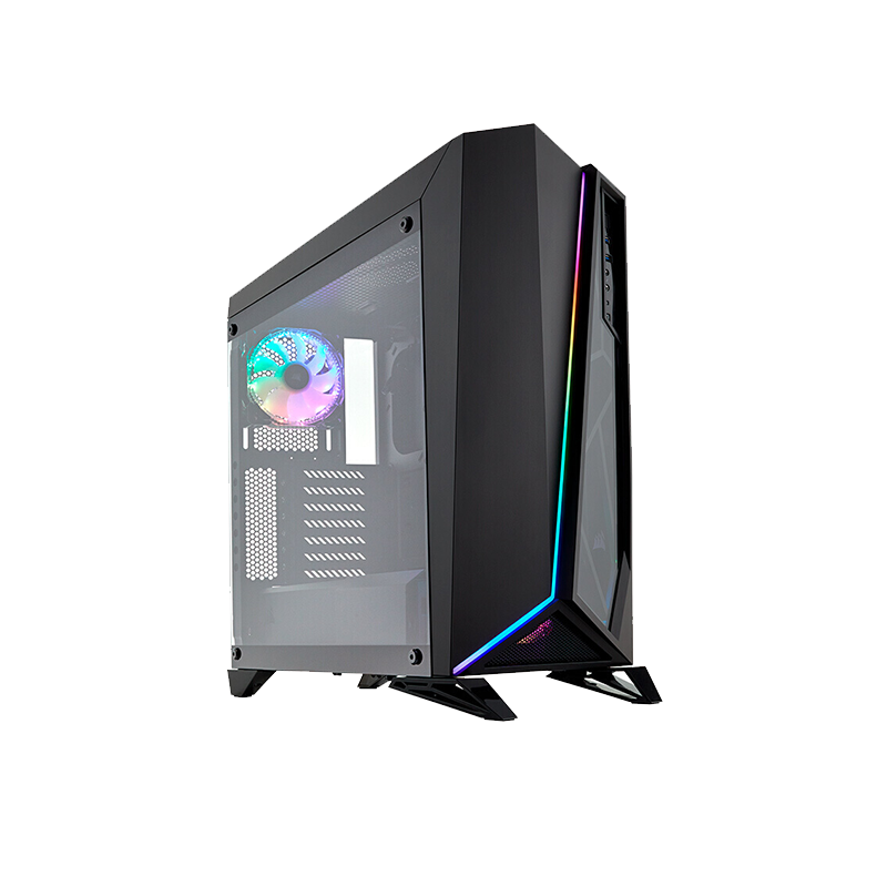 美商海盗船(uscorsair) spec-omega tg rgb 白黑中塔游戏机箱 钢化