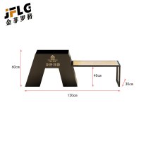 金菲罗格可定制LOGO不锈钢花坛坐凳 120x30x60cm