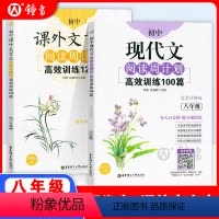 [正版]初中现代文阅读周计划高效训练100篇+课外文言文120篇 八年级/8年级 上下册 2本套装