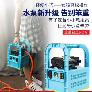 充电式水泵菜地浇菜充电水泵便携式家用户外浇菜手提式抽水泵电瓶泵小型抽水机打药泵 含电瓶+全套配件+10米管
