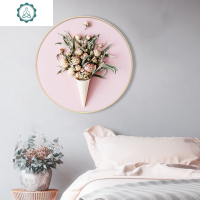 5d钻石画满钻新款客厅卧室北欧风幸福花语圆形贴钻十字绣钻石绣封后AB彩钻-画芯直径100*100厘米