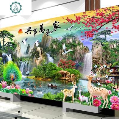 封后(FENGHOU)钻石画满钻新款家和万事兴客厅风景点贴钻十字绣5D粘砖石画2020加宽版-300×150厘米（全