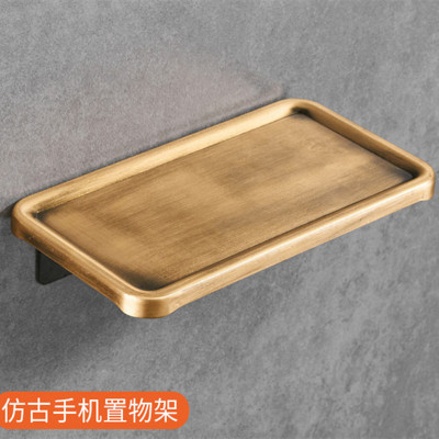 卫全行卫生间免打孔浴室厕所墙上壁挂 仿古色太空铝卫生间置物架[免打孔]100个起订 单个价格 含安装(货期10天)