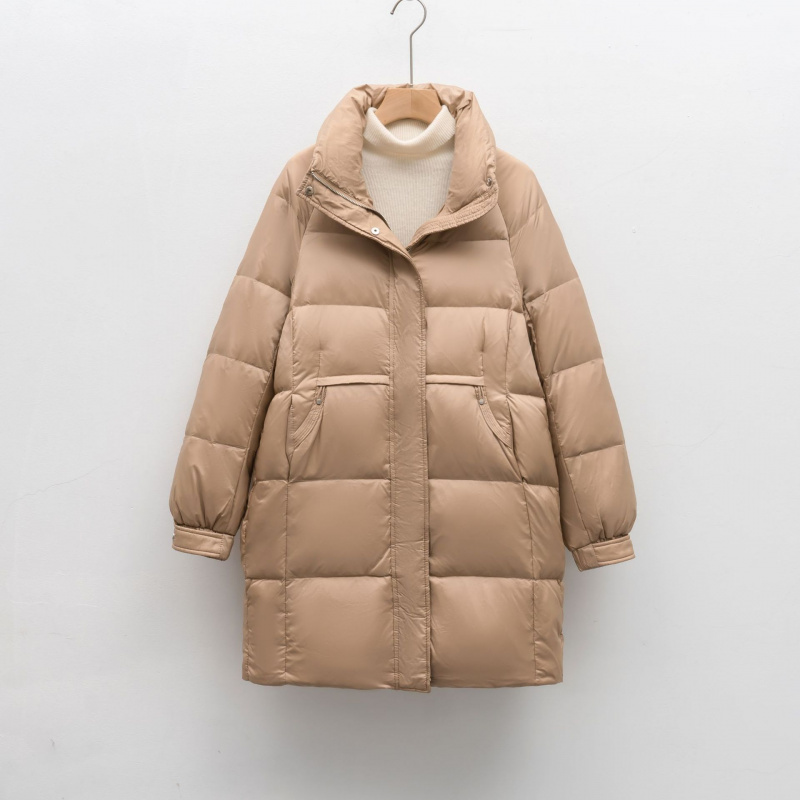 90绒冬季中长款保暖宽松加厚鸭绒保暖羽绒服外套