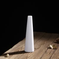 简约西餐厅陶瓷花瓶摆件 日式小清新办公室桌面单枝玫瑰艺术花瓶 三维工匠 书兰+1枝香槟粉色保湿玫瑰[套装]