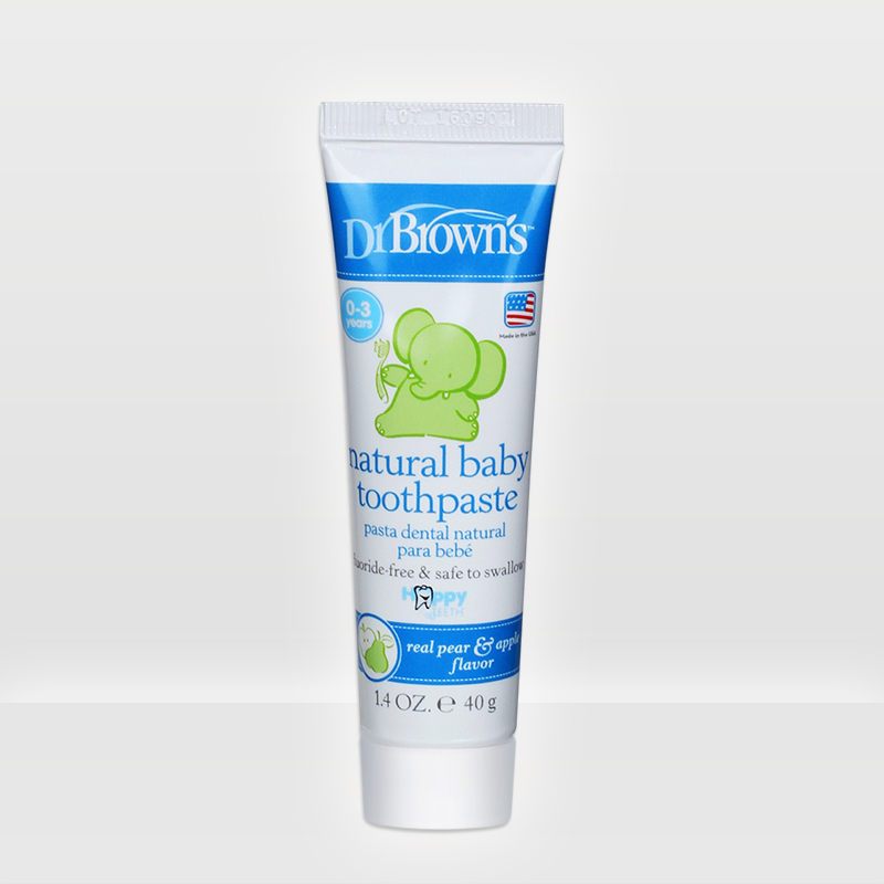 [可吞咽不辣口]布朗博士 美国原装进口水果味婴儿牙膏 40g