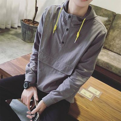 卫衣男连帽早春款套头韩版潮流宽松帽衫长袖学生上衣男士外套薄款