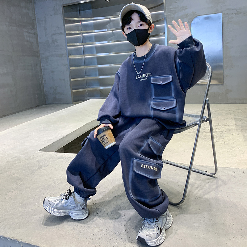 儿童装男童春装卫衣套装2026新款春秋款大童运动帅气春季男孩时髦