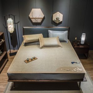 美帮汇藤席1.5米1.8m床冰丝双面凉席藤夏凉席子折叠床笠三件套2
