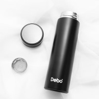 Debo德铂 不莱梅智能保温杯304不锈钢带茶滤车载触屏显温 DEP-736 黑色500ML/个