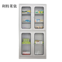 利特莱依文件柜不锈钢柜子储物柜资料柜档案柜带锁文件柜201上下玻文件柜