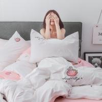 家柏饰(CORATED)水洗棉床上四件套全棉全棉少女心宿舍单人床上用品床单被套三件套