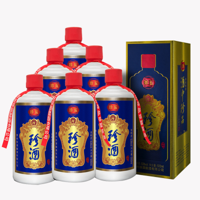 珍酒官方授权-珍酒53度珍五整箱（蓝版)500ml*6酱香型固态粮食白酒坤沙酒高度白酒粮食酿造(新老包装随机发货）