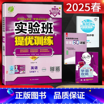 英语 九年级下 [正版]江苏版2025春实验班九年级英语下册 译林版YL江苏 初三9年级英语苏教版下同步课时提优训练尖子