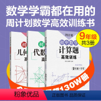 数学几何综合题 九年级/初中三年级 [正版]3本.9年级初中数学几何+代数+计算题 九年级+中考周计划 专项练习复习题刷