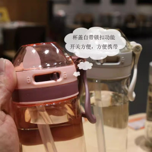 大容量水杯吸管便携男女小学生儿童上学专用塑料杯子夏季运动水壶3759A