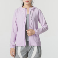 安德玛(Under Armour)女装新款运动服健身训练舒适透气休闲防风外套梭织连帽夹克1377043-543 ZP
