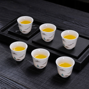 [补贴10%]羊脂玉白瓷主人杯陶瓷杯品茗杯喝茶碗中式功夫小茶杯喝茶茶盏单杯