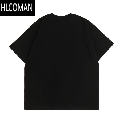 HLCOMAN@280g圆领短袖t恤男夏季2025新款宽松纯色半袖体恤