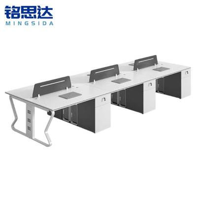 铭思达职员办公桌六人位含柜张