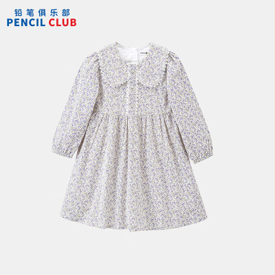 [1件3折]铅笔俱乐部童装2025秋装新款女童连衣裙儿童灯芯绒中大童小碎花裙子