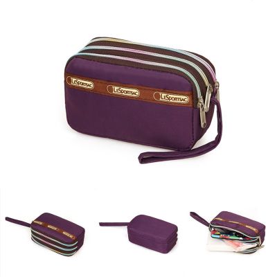 派尼美特简约三层拉链手包女士小包大容量手机包袋零钱包女长款尼龙手拿包