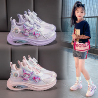 秋季新款女童运动鞋女孩可爱卡通软底学生休闲轻便透气跑步鞋_887