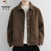 啄木鸟美式复古翻领夹克男士工装外套2025年秋季新款潮牌大码男装