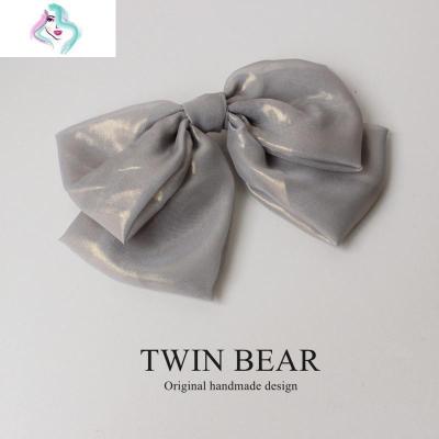 仙女风蝴蝶结发夹温柔风少女风发饰饰品CHIC发夹发饰饰品头饰你那么美浅灰色微闪