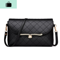 新款女士挎包女式单肩包妈妈包百搭韩版时尚斜跨包化妆包心形包包NEW LAKE FYXX黑色女士单肩包