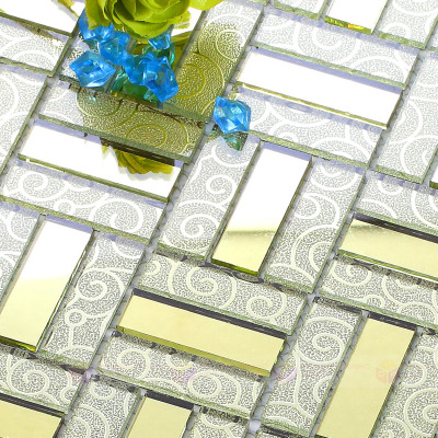 潘朵拉马赛克水晶玻璃马赛克背景墙瓷砖拼图金镜金祥云镜面KTV壹德壹 金镜金祥云 30×30