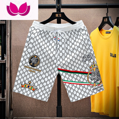 七斓冰丝短裤男士夏季2023年新款五分裤潮牌休闲宽松沙滩裤青少年中裤