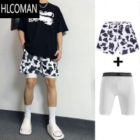 HLCOMAN美式潮牌抓痕爪印篮球短裤男夏季透气速干三分运动健身宽松球裤子