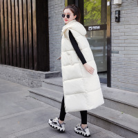 棉马甲女年秋冬季新款长款连帽过膝韩版宽松加厚无袖马夹外套