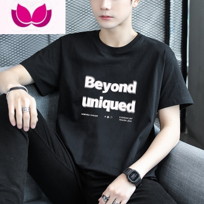 七斓夏季薄款短袖t恤男潮牌青少年半袖体恤初中高中学生帅气夏装上衣