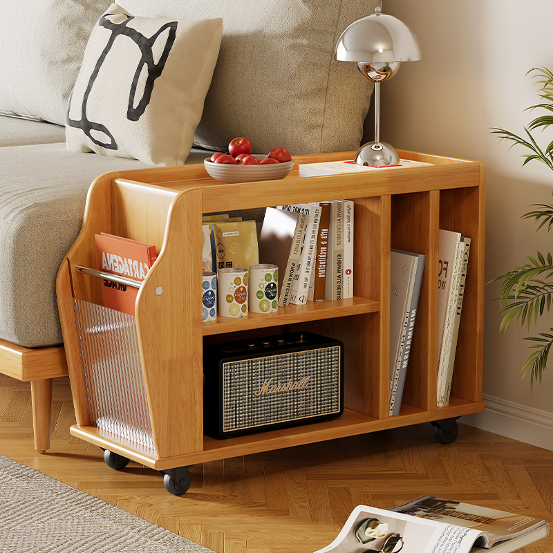 实木边几沙发边柜可移动茶几家用小型侧边柜客厅收纳小推车置物架