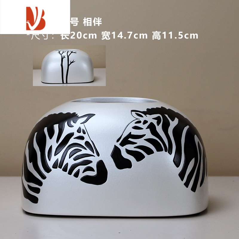 三维工匠纸巾盒创意轻奢简约抽纸盒现代家居装饰品摆件纸抽盒家用餐巾收纳 中号纸巾盒 相伴