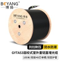 博扬 BY-GYTA53-48B1.3重铠地埋48芯单模室外光缆 GYTA53层绞式直埋光纤线 100米