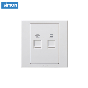 西蒙(simon) E3 插座开关插板86型开关插座面板 电脑加电话插座