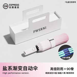 雨伞渐变色高颜值耐用雨伞女防晒防紫外线晴雨伞折叠男遮阳伞