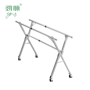 劲脉 折叠晾衣架 三杆方管1.6米加轮 个