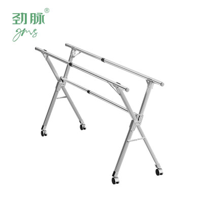 劲脉 折叠晾衣架 三杆方管1.6米加轮 个