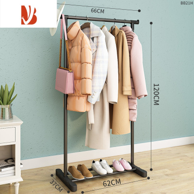 三维工匠晾衣架落地阳台晒衣杆卧室内晒架简易折叠单杆式家用凉挂衣服架子