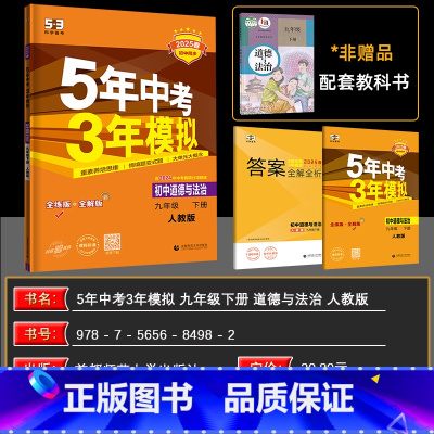 政治 九年级下 [正版]2025春5年中考3年模拟 初中道德与法治九年级下册 RJ/人教版 初中同步课堂 53九年级政