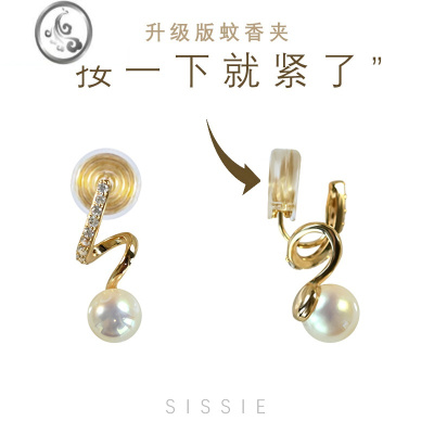 JiMi设计感珍珠无痛耳夹无耳洞女升级蚊香盘耳饰耳环新款小众高级感