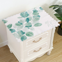 床头柜盖布防水防油免洗北欧家用防尘罩套卧室床头盖巾冰箱防尘布 清新绿叶 50*60cm